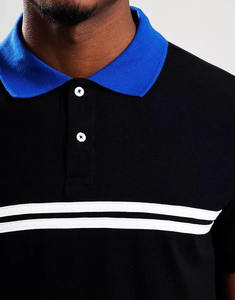 Malla de algodón suave de manga corta para hombre personalizada para Polo, camiseta de golf transpirable, logotipo bordado, material de algodón de punto sólido - Product Image 5