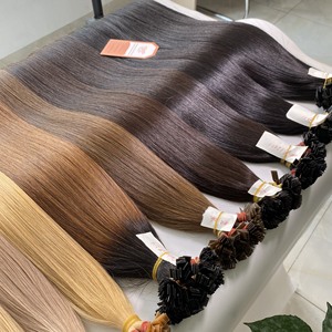 Extensions de cheveux vierges vietnamiens Remy à pointe plate en kératine, couleur personnalisée, trame unique 12A, cuticules alignées, cheveux humains naturels, vente en gros - Product Image 2