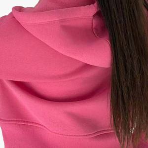 Sweat à capuche zippé 2026 teint uni personnalisé pour les femmes Look vintage surdimensionné Polyester coton décontracté hiver - Product Image 5