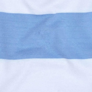 Polo de rugby épais en coton rayé bleu et blanc, à manches courtes, décontracté, respirant, col boutonné, en popeline tissée pour l'été - Product Image 6