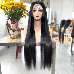 Pelucas de cierre HD Lace Calidad superior de 100% Peluca de color natural de textura recta de hueso de cabello humano vietnamita - Product Image 1