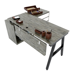 ACONCEPT Contemporary Executive <b>Desk</b> 160x140cm <b>Foldable</b> Automatic Office Furniture with Steel Legs Assembly Required (HBAC022) - Product Image 1