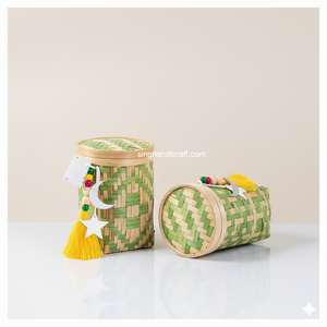 Paniers de rangement circulaires écologiques faits à la main |   Emballage décoratif moderne personnalisé pour les cadeaux de fêtes islamiques Spécial - Product Image 4