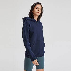 Ropa de calle con logotipo personalizado sudadera térmica extragrande en blanco de algodón y poliéster de felpa francesa para mujer ropa de calle informal - Product Image 2