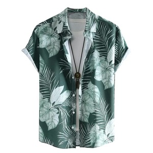 Men's Summer <b>Short</b>-<b>Sleeved</b> Button-Down Blouse 3D Printed Flowers and Plants Covered Button Closure Beach Tops Clothes - Product Image 3