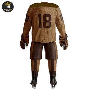 Tenues de hockey sur glace personnalisées OEM de haute qualité, imperméables, avec nom et numéro d'équipe personnalisés, 100 % polyester, prix de gros - Product Image 2