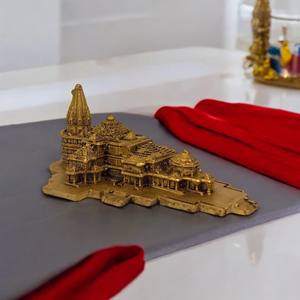 Handmade Hand-painted Marble Dust Resin Ayodhya Ram Mandir Statue for Home & Business Decoration and Gifting - Product Image 2