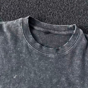 Camisetas de Hombre con Lavado Ácido Personalizadas a la Moda, Camiseta Extra Grande con Efecto Desgastado, 100% Algodón, Cuello Redondo Suave, Estampado de Silicona, Ropa Urbana - Product Image 4
