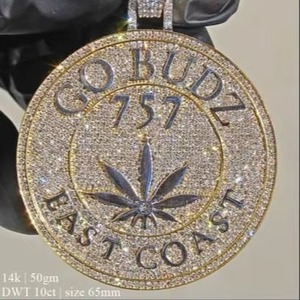 D'VINS JEWELS Hip Hop <b>Pendant</b> 14K <b>Solid</b> <b>Gold</b> Iced Diamond Classic Unisex Jewelry - Product Image 1