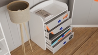 Commode Moderne Unique à 4 Tiroirs en Panneau de Particules de 18 mm avec Bande de Bordure, Marque MUSVENUS, Fabricant Turc, Meuble de Chambre, École
