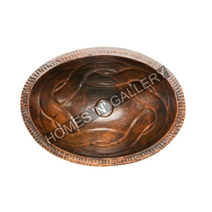 Copper Wash Basin for Hotel Customized Design Luxury Look Bathroom Decorative Hands <b>Face</b> Washing Use Wash Basin - Product Image 3
