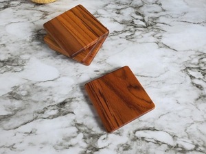 Vente en gros de sous-verre carré en bois écologique ILAHI Design classique accessoire de protection de table personnalisable maison hôtel - Product Image 5