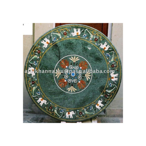Green Marble Inlay <b>Table</b> <b>Top</b> - Product Image 1