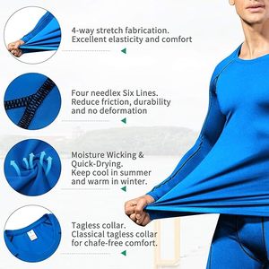 Wholesale Custom Soft Crewneck Long Sleeve <b>Compression</b> <b>Shirt</b> <b>Men</b> Quick Dry Fitness Gym Top - Product Image 5
