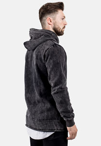 Venta al por mayor personalizado pesado bordado francés Terry algodón pulóver con capucha para los hombres Vintage desgastado ácido lavado diseño de invierno - Product Image 2