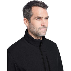 Veste décontractée chaude pour homme, en tissu souple tissé, à col montant, avec logo sur le devant, coupe-vent, imperméable, respirante, pour l'extérieur - Product Image 3