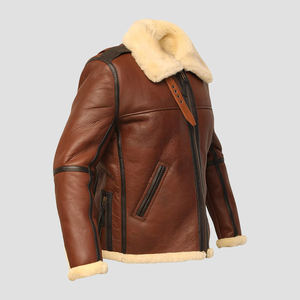 Nueva chaqueta de cuero cómoda para hombre hecha a medida con tamaño de color y forro de tela transpirable y larga para el invierno - Product Image 4