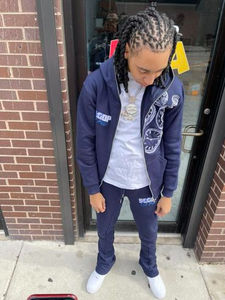 2025 nouveauté Scoopera Jogging fermeture éclair Jersey survêtement veste ensemble Polyester Nylon Tech polaire 2 pièces survêtement pour hommes - Product Image 3