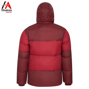 Chaqueta Acolchada Roja para Hombre, Estilo Urbano, 100% Poliéster, 300 GSM, Ecológica, Impermeable, Cortavientos, Cálida, con Capucha, para Invierno - Product Image 4