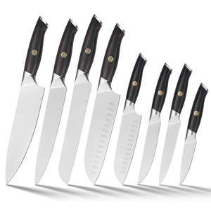 Venta al por mayor personalizado de calidad superior OEM ODM Servicio Profesional de acero inoxidable Chef Set juego de cuchillos de cocina con mango de madera - Product Image 1