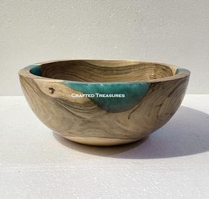 100% bol de service décoratif en bois naturel accessoire de maison bol de service pour salades fêtes bol de service en bois - Product Image 5