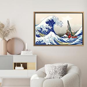 Obra de arte impresa en lienzo: Decoración Zelda Windwaker Great Wave, lienzo con marco dorado - Product Image 1