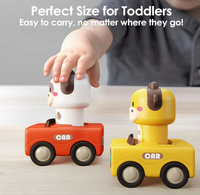 Jouets de course animaux en plastique personnalisables avec logo, mignons, à friction, pour tout-petits, en forme de vache, à pression et à pousser