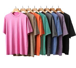 Camiseta Vintage de gran tamaño de moda de alta calidad personalizada 270gsm algodón Batik lavado camisetas para camiseta Unisex para hombres - Product Image 2