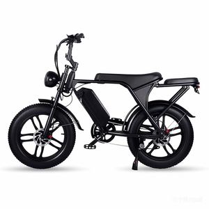 จักรยานเสือภูเขาไฟฟ้าแบบสปอร์ตย้อนยุค รุ่น V8 ยางกว้าง 20*4 นิ้ว แบตเตอรี่ลิเธียม 48V มอเตอร์ฮับหลังแบบไร้แปรงถ่าน พร้อมระบบเบรกดิสก์ไฮดรอลิก - Product Image 1