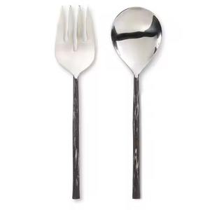 Ensemble élégant de serveurs à salade en acier inoxydable pour cuisine, couverts de service modernes - Product Image 5