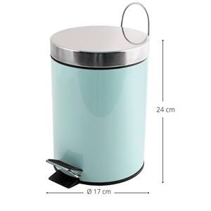 Cubo de basura con pedal de acero inoxidable MSV 'Brest' de 3 litros en verde 25 x 17 cm - Product Image 3