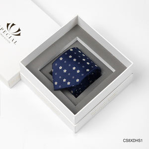 Elegante Corbata de Seda de Morera de Alta Gama - Seda Pura Tejida, Diseño Exclusivo en Azul (CS8XDHS1) |   Colección Tinh Vu |   Vietnam - Product Image 4