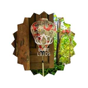 MEILLEUR PRIX Lanterne en soie bleue Lotus 2025 Lanterne décorative artistique pour la mise en scène d'événements - Product Image 1