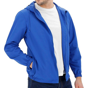 แจ็กเก็ตกันลมมีฮู้ดสำหรับฤดูหนาวผ้าใยโพลีเอสเตอร์แบบถักหนาเสื้อคอด้านหน้าโลโก้แบบลำลองย้อมสีธรรมดาใช้ได้ทั้งชายและ100% - Product Image 5