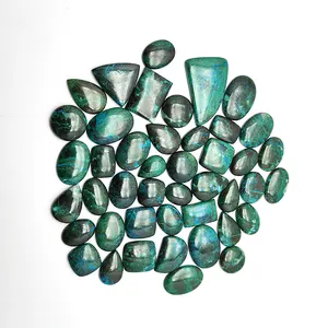 Jaspe chrysocolle naturel 10-20mm ovale poire coussin Cabochon 229.98 gms lot Iroc ventes taille libre mélange forme lâche pierres précieuses cabine