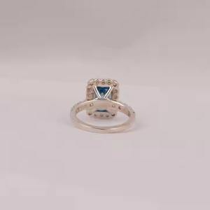 IGI Certificado de moda 14KT oro sólido solitario anillo de compromiso azul Esmeralda corte laboratorio cultivado diamante corte pequeño diamante - Product Image 5