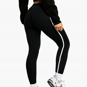 Wholesales Custom Made Butt Lift Fitness <b>Legging</b> With Side Stripe High Waisted Breathable Gym Workout Activewear Pants for Women - Product Image 5