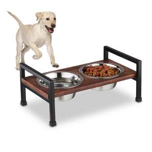 Comedero para perros de estilo vintage con soporte Estación de alimentación para mascotas elevada de metal - Product Image 1
