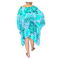 Nouvelle Robe Poncho Tissée Respirante en Rayonne à 100% avec Imprimé Feuilles et Épaules Découpées – Parfaite pour la Plage et les Tenues Décontractées d'Été