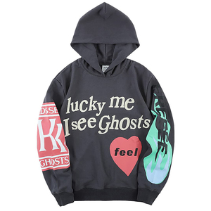Sweat-shirt à capuche Lucky Me I See Ghosts pour homme, streetwear, surdimensionné, en coton French Terry, imprimé, style automne - Product Image 1