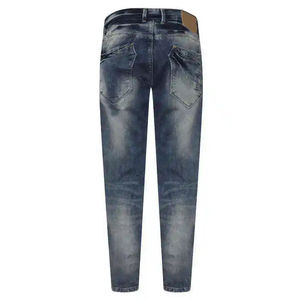Pantalon en jean personnalisé de qualité supérieure, coupe droite, délavé effet soleil, effet usé, pour homme, style décontracté et streetwear - Product Image 2