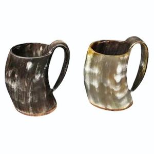 Taza de cuerno de buey pulido sin fugas estilo vikingo 100%, taza artesanal natural hecha a mano para agua y refrescos, jarra de animales - Product Image 4