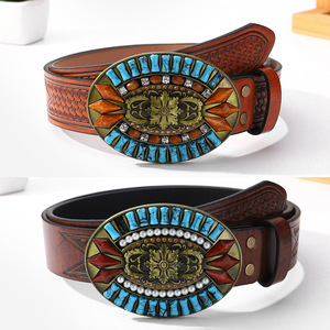 オールドタウンロード カウボーイベルト ヴィンテージスタッズレザー エステティックベルト TikTokトレンドベルト メンズ＆レディース向け - Product Image 2