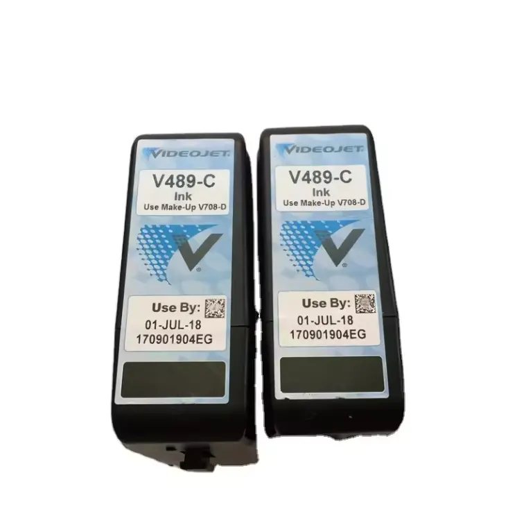 600ml cartridge tinta V489-C asli untuk Videojet CIJ Printer inkjet untuk kabel tinta hitam dan makanan logam dapat tinta VJ1710