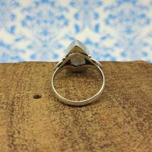 Anillo de Plata de Ley 925 bohemio de moda artesanal fino diseño único con incrustaciones de diamantes de piedras preciosas de labradorita para bodas - Product Image 3