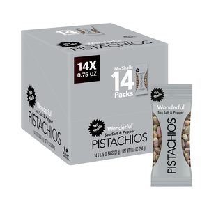 พิสตาชิโอไร้เปลือก รสเกลือทะเลและพริกไทย ขนาด 0.75 ออนซ์ (แพ็ค 14 ถุง) - Product Image 1