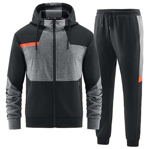 Chándal para hombre Deportes atléticos Casual Pullover Sweatsuit 2 piezas Sudaderas de manga larga Casual Jogging Block Sweatsuit Sets - Product Image 1