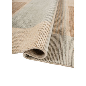 Tesoro Classic Gold Hand Loom Wool Rugs <b>Fluffy</b> 10mm Rectangle Hallway Striped <b>Carpet</b> for Home Model Hwl-505 - Product Image 2