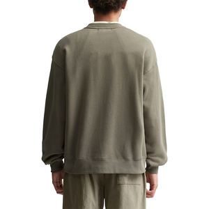 Custom <b>Oversized</b> Plus Size Cotton Polyester Winter Embroidered Pullover Sweatshirt Wash Black Cropped Baggy Hoodies Men - Product Image 4