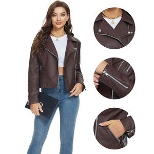 Chaqueta de cuero de mujer teñida Lisa precios al por mayor chaquetas de cuero de mujer recién llegadas MOQ bajo a la venta - Product Image 6